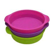 1ea Alekoo 9.6&ldquo; / 24.5cm Non-stick Round Silicone Cake Mold Pan, Pizza pan with ears (Square) N3
