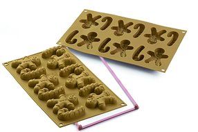Silikomart Silicone Let&#039;s Celebrate Bakeware Collection Multi-Shape Cake Pan, Magic Christmas