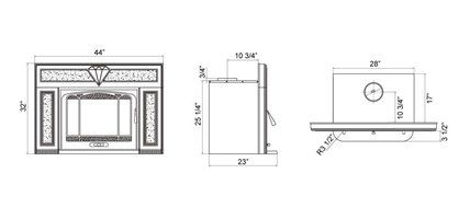HiFlame Wood Burning Fireplace Insert HF577IU3 Paint Black N6