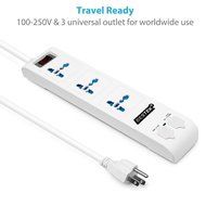 BESTEK 3 Universal Outlets Surge Protector Power Strip with 5.2A 4 USB Charging Ports N4