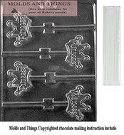 PRINCESS CROWN lolly kids chocolate candy mold &copy; Molding Instruction + 25 lollipop Sticks