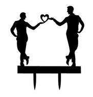 TtoyouU Romance lOVE Gay Acrylic Wedding Cake Topper-Black N2