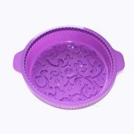 X-Haibei Vine Flower Round Gelatinas Chiffon Mousse Cake Pan Pizza Baking Silicone Mold