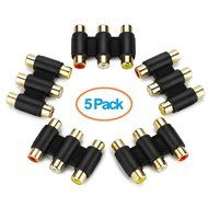 Aurum Cables High Quality 5 Pack 3 RCA Female to Female Coupler Jack Adapter N4