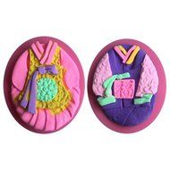 LYNCH 2PCS/Set Korean Clothes Design Fondant Silicone Cake Mold Baking accessories,Pink N3