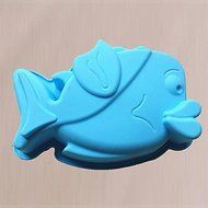 BST Cake Pan Fish Shape Cake or Budding Mould, Silicone Material, Random Color