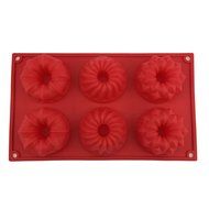 Bundt Cake Mold, SySrion 6-cavity Silicone Fancy Bundt Cake, Muffin Cups, Coffee Cake, Cupcake, Brownie and Cornbread... N14