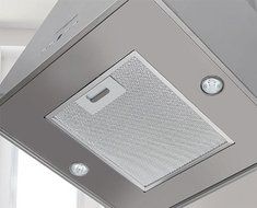 16" KA-124-CS Island Range Hood Stainless Steel Square Chimney. Made in Italy.