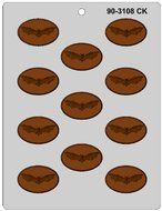 CK Products 1-7/8-Inch Bat on Oval Mint Chocolate Mold