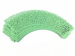 Yansanido 12 set pink Filigree Artistic Bake Little Vine Lace Laser Cut Cupcake Wrapper Cup Muffin Case Trays... N26
