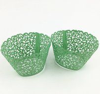 Yansanido 12 set pink Filigree Artistic Bake Little Vine Lace Laser Cut Cupcake Wrapper Cup Muffin Case Trays... N28