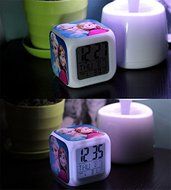 Elitek Cube Elsa&amp;Anna Electronic Digital Alarm Clock With Timer, Time/Date/Temperature Display N3