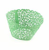 Yansanido 12 set pink Filigree Artistic Bake Little Vine Lace Laser Cut Cupcake Wrapper Cup Muffin Case Trays... N30