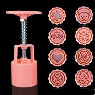 Round Shape Moon Cake Pastry Mold Hand Pressure 50g One Barrel 8 Flower piece baking mold for Mid-Autumn