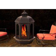 Sunjoy Ava 52-inch Slate and Steel Outdoor Fireplace