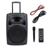 Leesons Inc. Portable 150W Active PA 15" Speaker Mic Guitar AMP Bluetooth USB SD LCD FM Remote N2