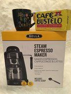 Bella Steam Espresso Maker,12 Oz Dishwasher and Microwave Safe Ceramic Mug and Cafe Bustelo Espresso Ground Coffee... N5