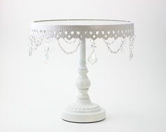 White Metal Iron Cake Stand Cake Pan Fruit Plate Western Pastry Pallet Wedding Decoration (Large + Medium + Small)