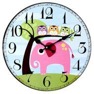 MuLuo Continental Round Wooden Home Clocks Wall Timepiece for Living room study bedroom yellow N6