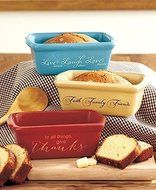 Set of 3 Stoneware Mini Loaf Pans