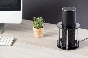 Speaker Stand for Amazon Echo, UE Boom and Other Models - Protect and Stabilize Alexa by Wasserstein (Bamboo) N16