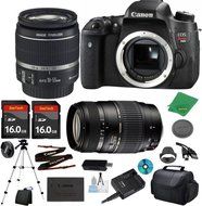 Canon EOS Rebel T6S Camera with 18-55mm IS STM Lens + Tamron 70-300mm AF + 2pcs 16GB Memory + Camera Case + Card...