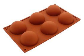 Zicome 6 Cavities Large Half Circle Silicone Delicate Chocolate Desserts, Ice Cream Bombes, Cakes, Soap Making... N2