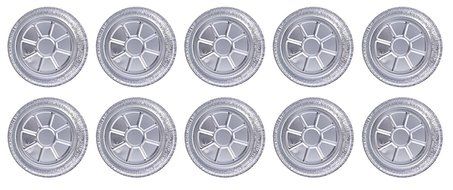 DOBI Round Pans - 9&quot; Disposable Aluminum Foil Pans, Standard Size Cake Tins - 9 X 1.75 Inches Pack of 10. Favorite...