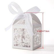 BUYBUYMALL 50PCS Laser Cut Heart Love Birds Wedding Favor Box Bridal Shower Party Candy Sugar Gift Boxes with... N7