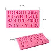 Alphabet Letter Silicone Mold, Mini Size 3D Fondant Cake Decorating Gumpaste Molds for Plaster Russian stamp 14.780.8CM N2