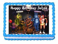 Five nights at Freddy&#039;s FNaF party edible cake image cake topper frosting sheet