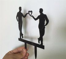 TtoyouU Romance lOVE Gay Acrylic Wedding Cake Topper-Black N3