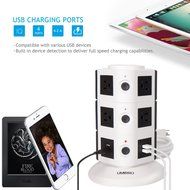 Umirro 10-Outlet Power Strip with 4 USB Charging Ports &ndash; Pearl White &hellip; N4