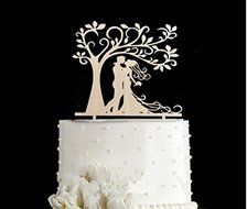 ShinyBeauty Mr And Mrs Cake-Topper,Custom Wedding Cake Topper (Design 12) N10