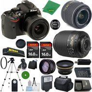 Nikon D5200 - International Version (No Warranty), 18-55mm f/3.5-5.6 DX VR, Nikon 55-200mm f4-5.6G ED DX Nikkor... N2