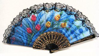 Spanish Hand Fan Decorative Design 1 Tulip