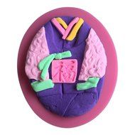 LYNCH 2PCS/Set Korean Clothes Design Fondant Silicone Cake Mold Baking accessories,Pink N5