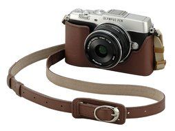 Olympus CS-40B Leather Body Jacket - Brown (for Olympus PEN E-P5) N3