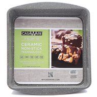 casaWare Ceramic Coated NonStick 9-Inch Square Pan, Brown Granite