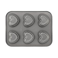 Cake Boss Novelty Nonstick Bakeware 6-Cup Round Cakelette Pan, Gray N2