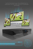 Sharper Image SBT2015BK Volta Bluetooth Sound System Base For TV, Built-In Subwoofer, FM Radio, RCA Input Only