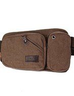 SB@New Men's Canvas Pockets With Headphone Jack Fashion Sports Man Bag , coffee N3