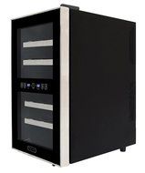 Whynter WC-181DS 18 Bottle Dual Zone Touch Control Wine Cooler, Black with Stainless Steel Trim N2