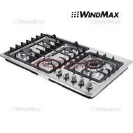 Ships From CA, USA 34" Stainless Steel Circular Frame 5 Burners Stove NG/LPG Gas Cooktops Cooker