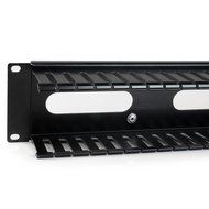 StarTech.com 2U Horizontal Finger Duct Rack Cable Management Panel with Cover CMDUCT2U Black N26