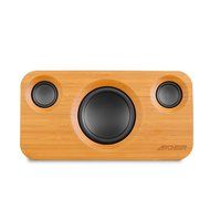 ARCHEER 25W Bluetooth Speakers with Super Bass, Charging Port Upgraded, Bamboo Wood Home Speaker with Subwoofer