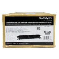 StarTech.com 2U Horizontal Finger Duct Rack Cable Management Panel with Cover CMDUCT2U Black N29