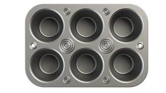 Muffin | Cupcake Pan with 6 Large Aluminum Cups fits Easily into a Toaster Over and includes 100 White Liners...
