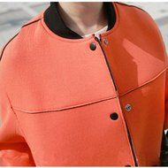 Spritech(TM) Women's Stand Collar Spacewadding Casual Long Sleeve Coat Jacket Khaki L N11