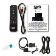 Acoustic Audio AA2102 Home 2.1 Speaker System with USB Bluetooth Optical Input and 2 Ext. Cables N2